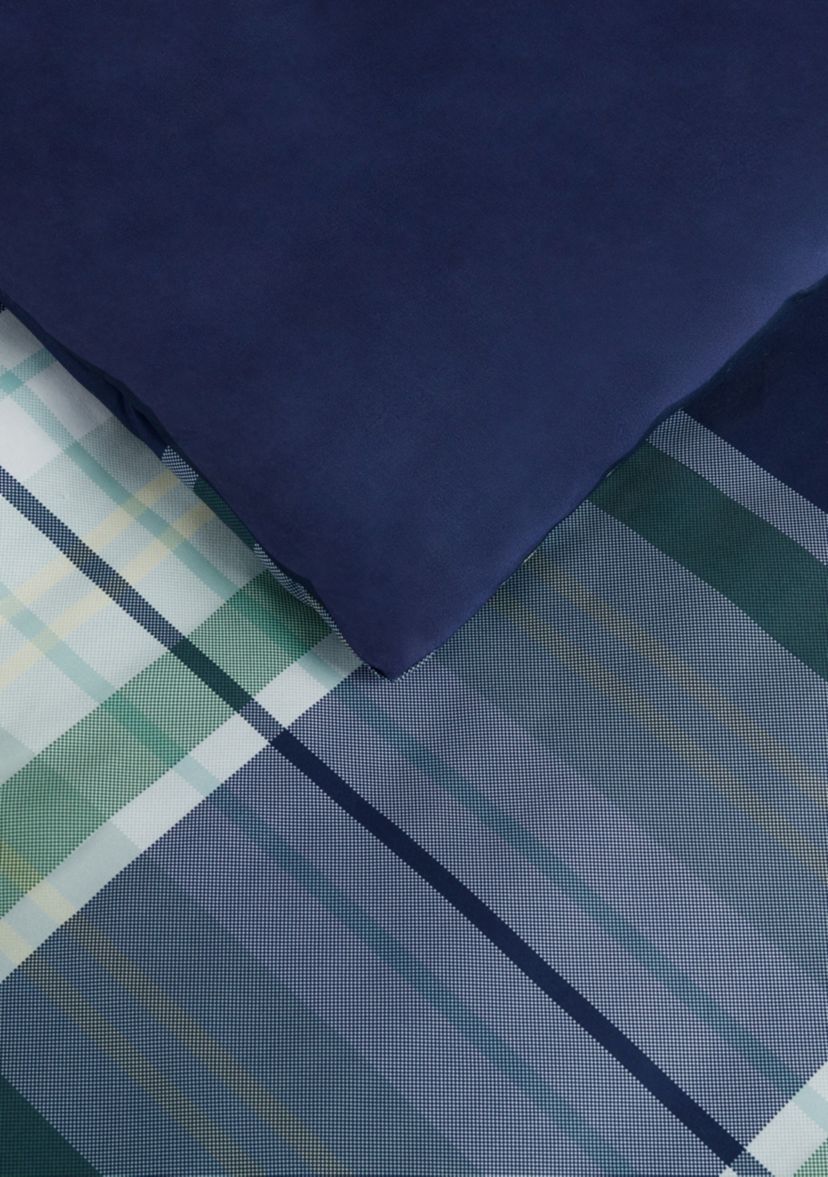 Simply Clean Scott Plaid Antimicrobial Complete Bedding Set with Sheets