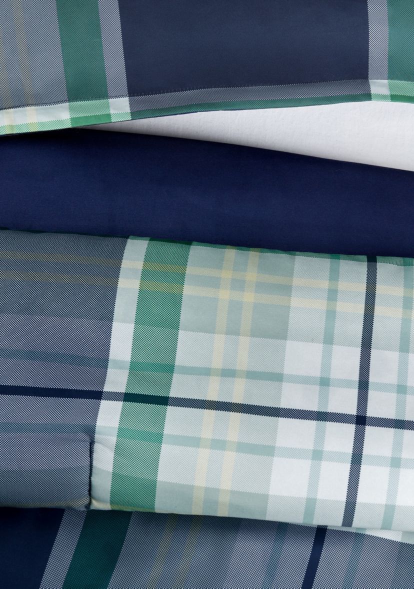 Simply Clean Scott Plaid Antimicrobial Complete Bedding Set with Sheets