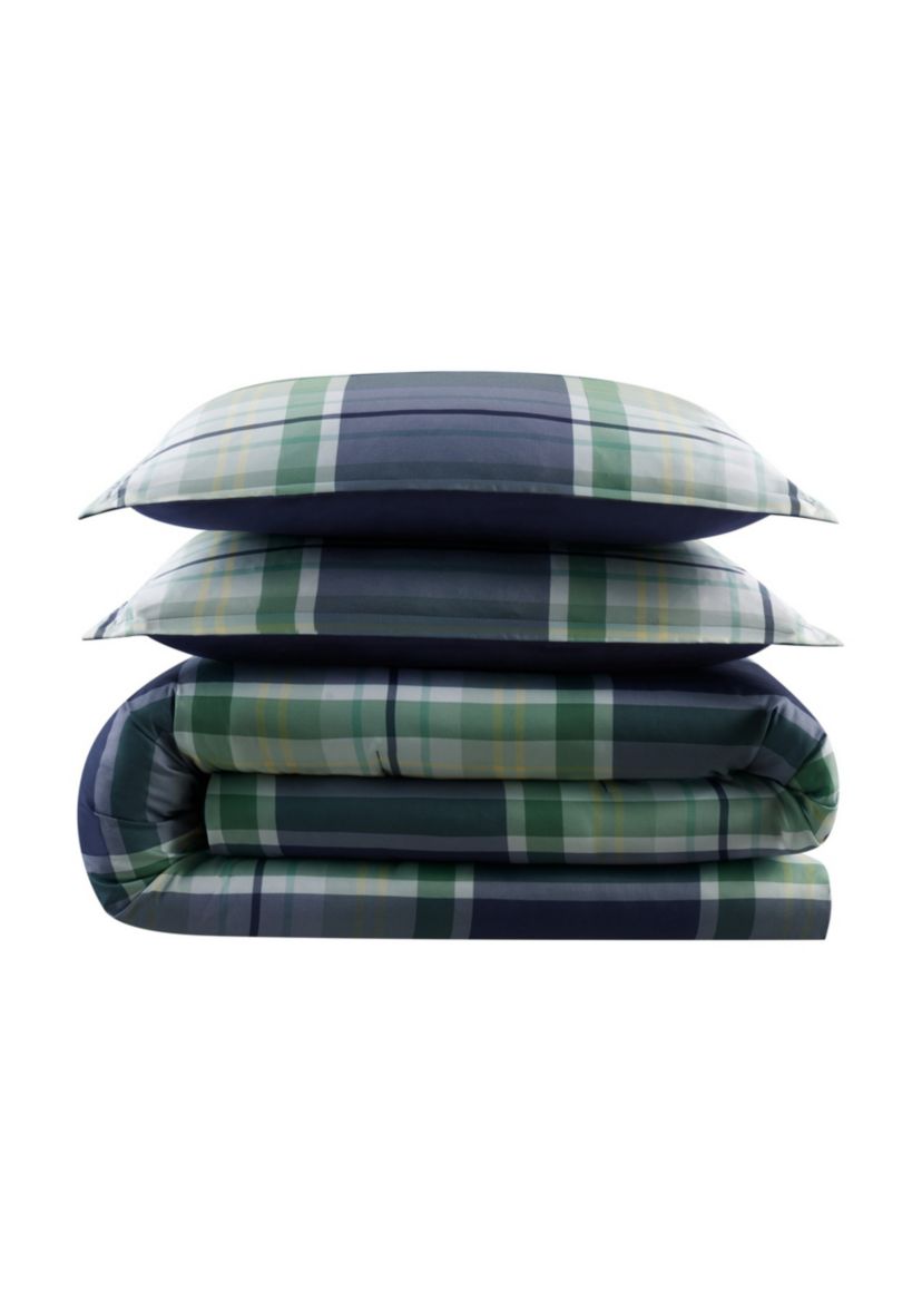 Simply Clean Scott Plaid Antimicrobial Complete Bedding Set with Sheets