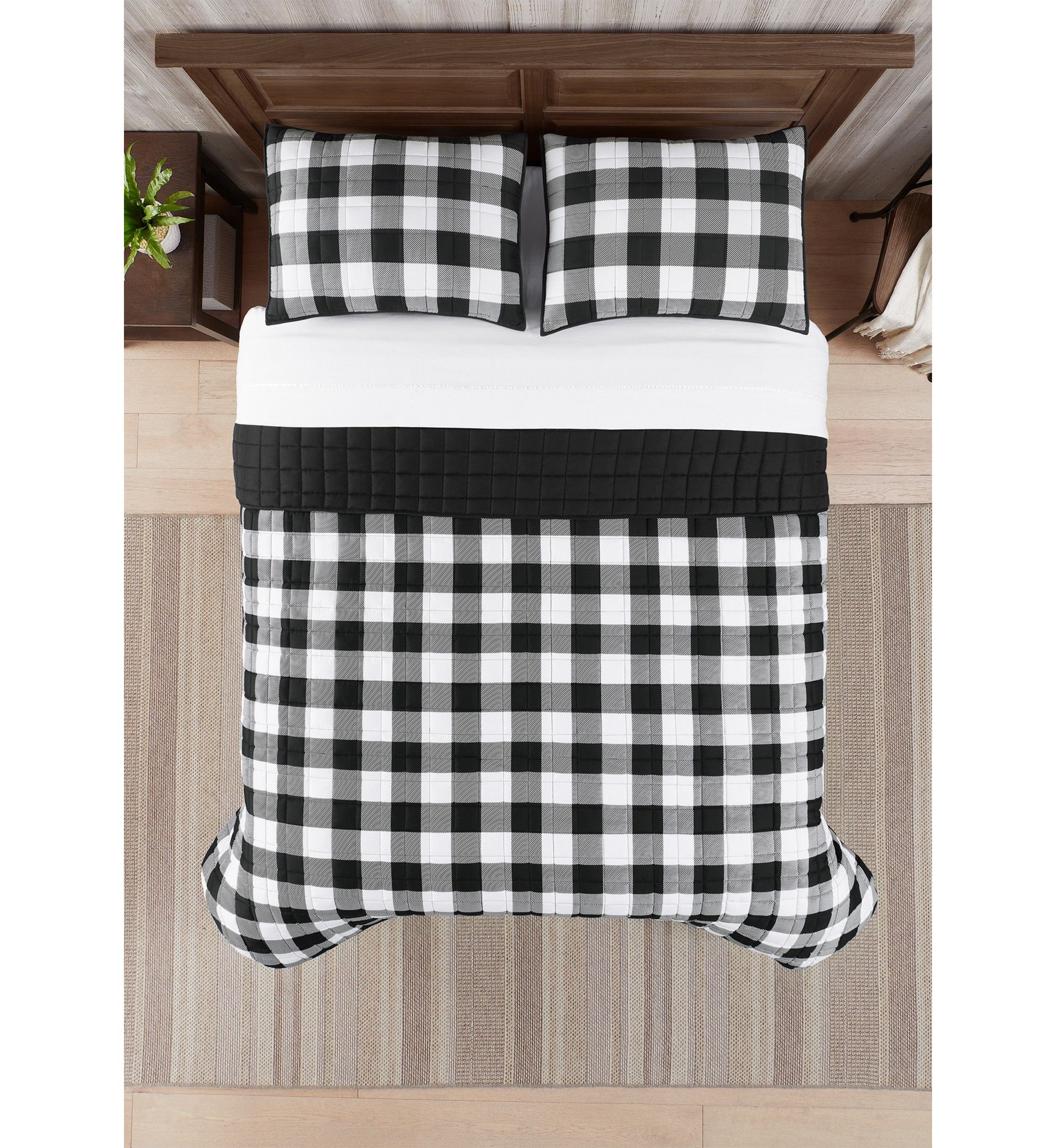 Simply Comfort Alex Buffalo Check Plaid Printed Quilt Set
