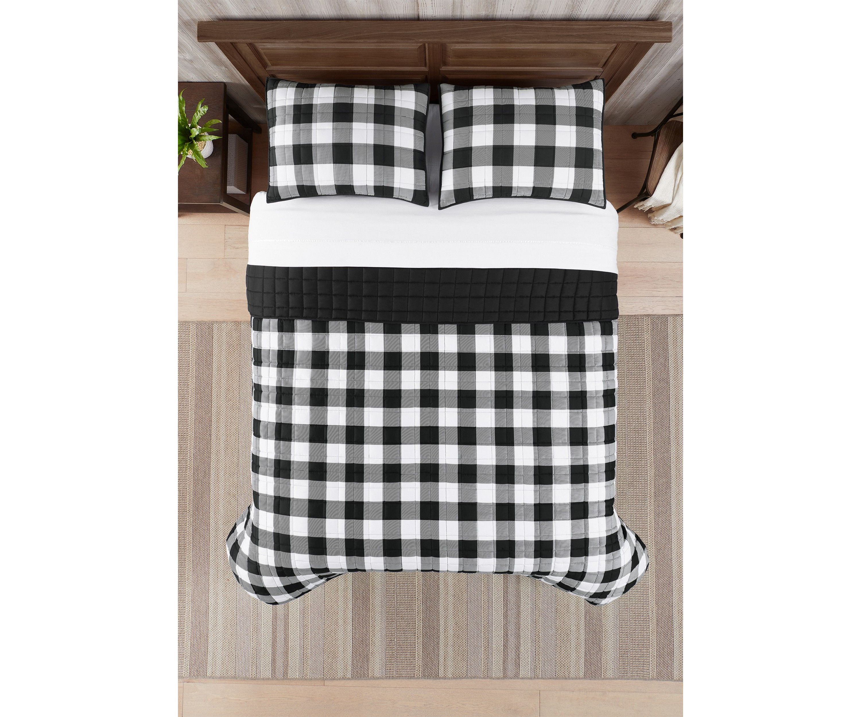 Simply Comfort Alex Buffalo Check Plaid Printed Quilt Set