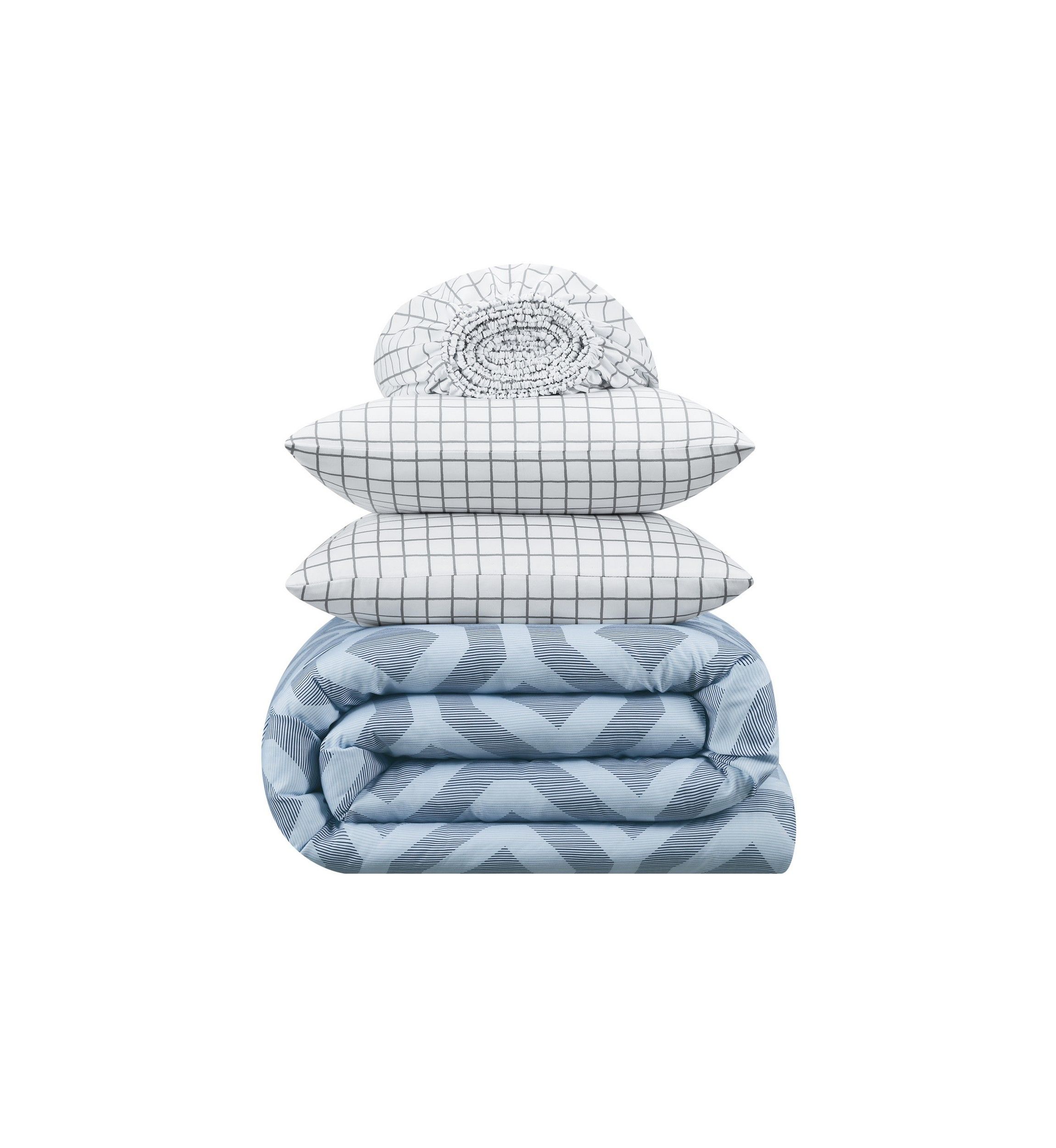 Simply Clean Skyler Textured Geometric Antimicrobial Complete Bedding Set with Sheets