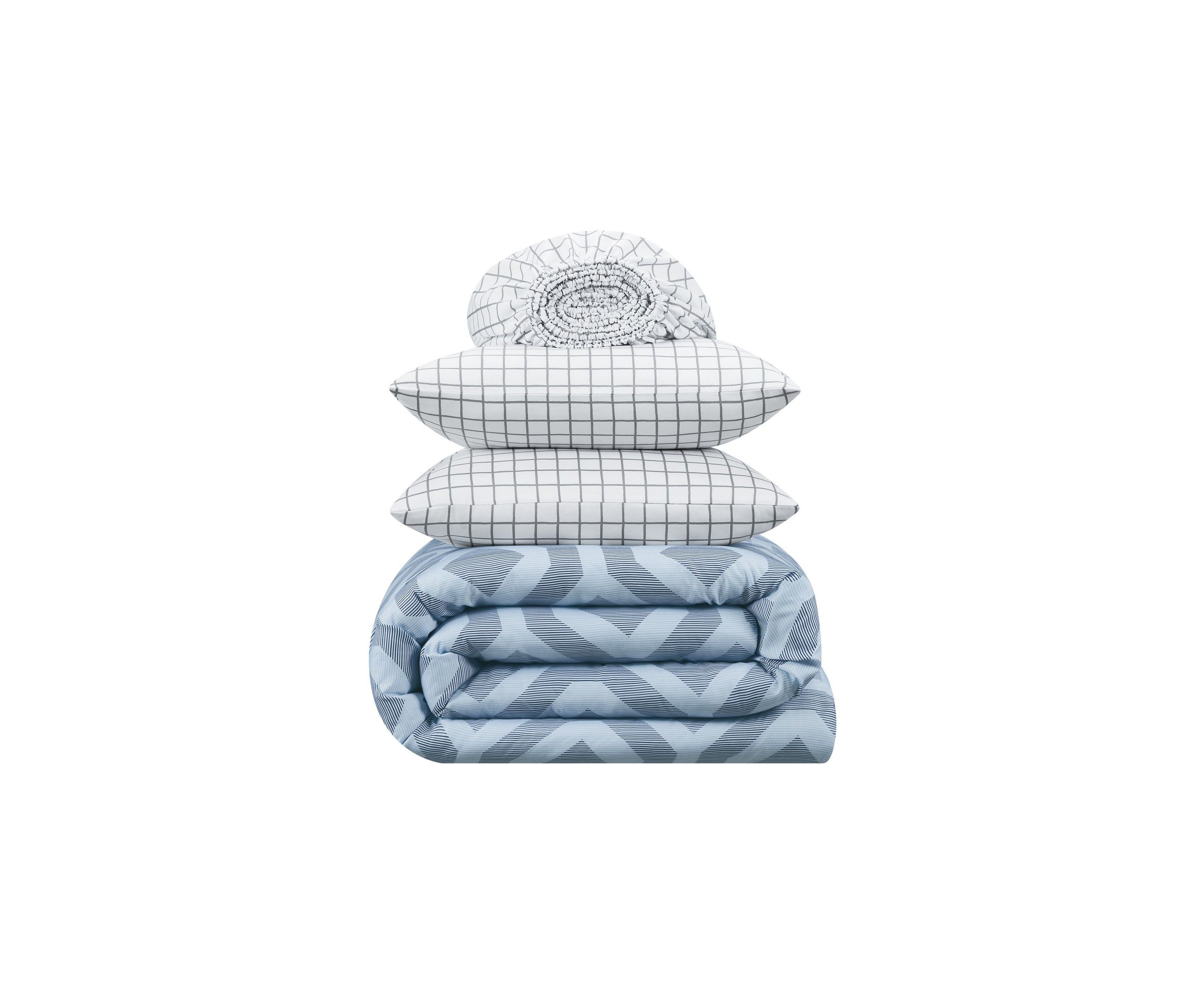 Simply Clean Skyler Textured Geometric Antimicrobial Complete Bedding Set with Sheets