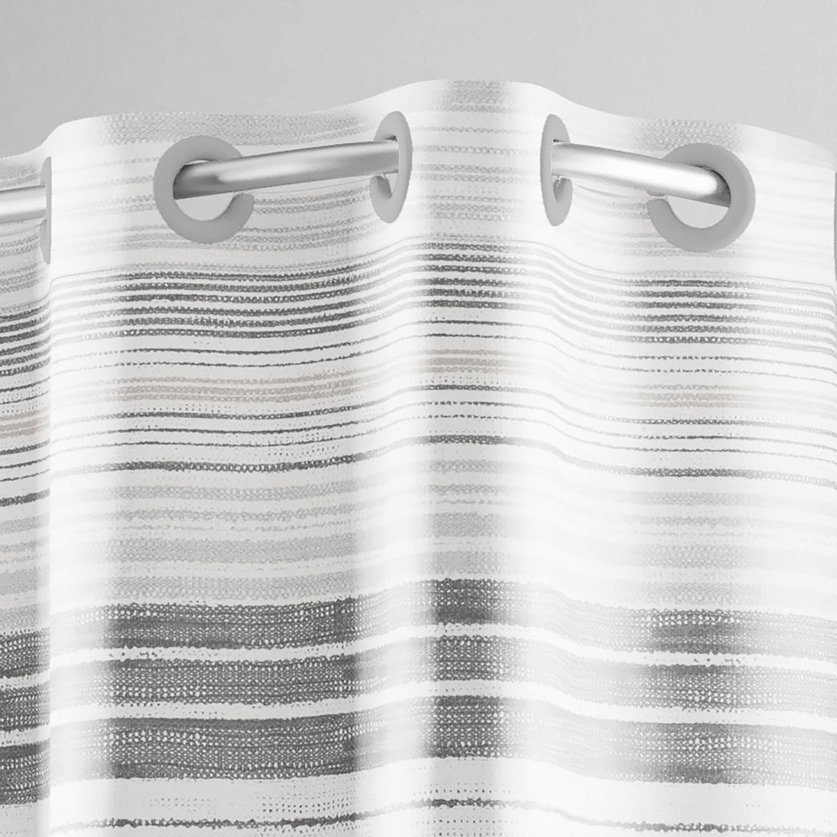 Hookless Faux Silk Shower Curtain with Flex-on Rings and Its a Snap! Fabric Liner with Magnets