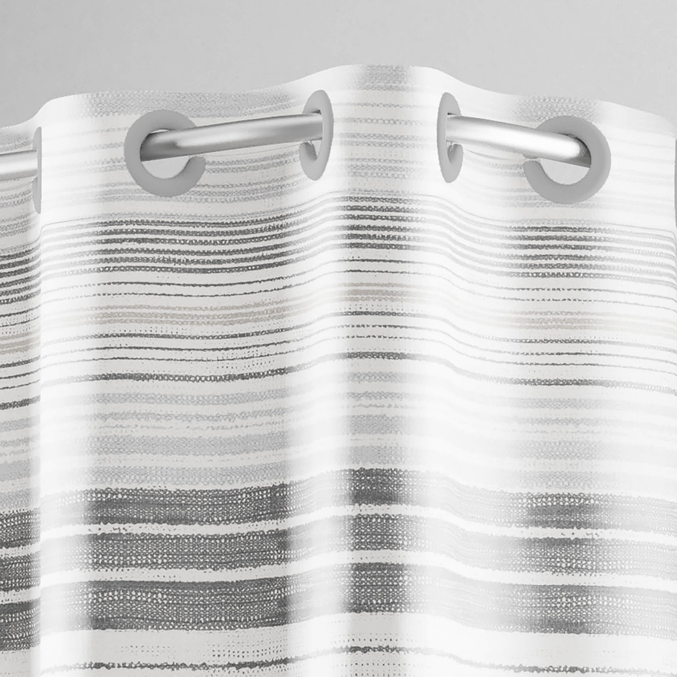 Hookless Faux Silk Shower Curtain with Flex-on Rings and Its a Snap! Fabric Liner with Magnets