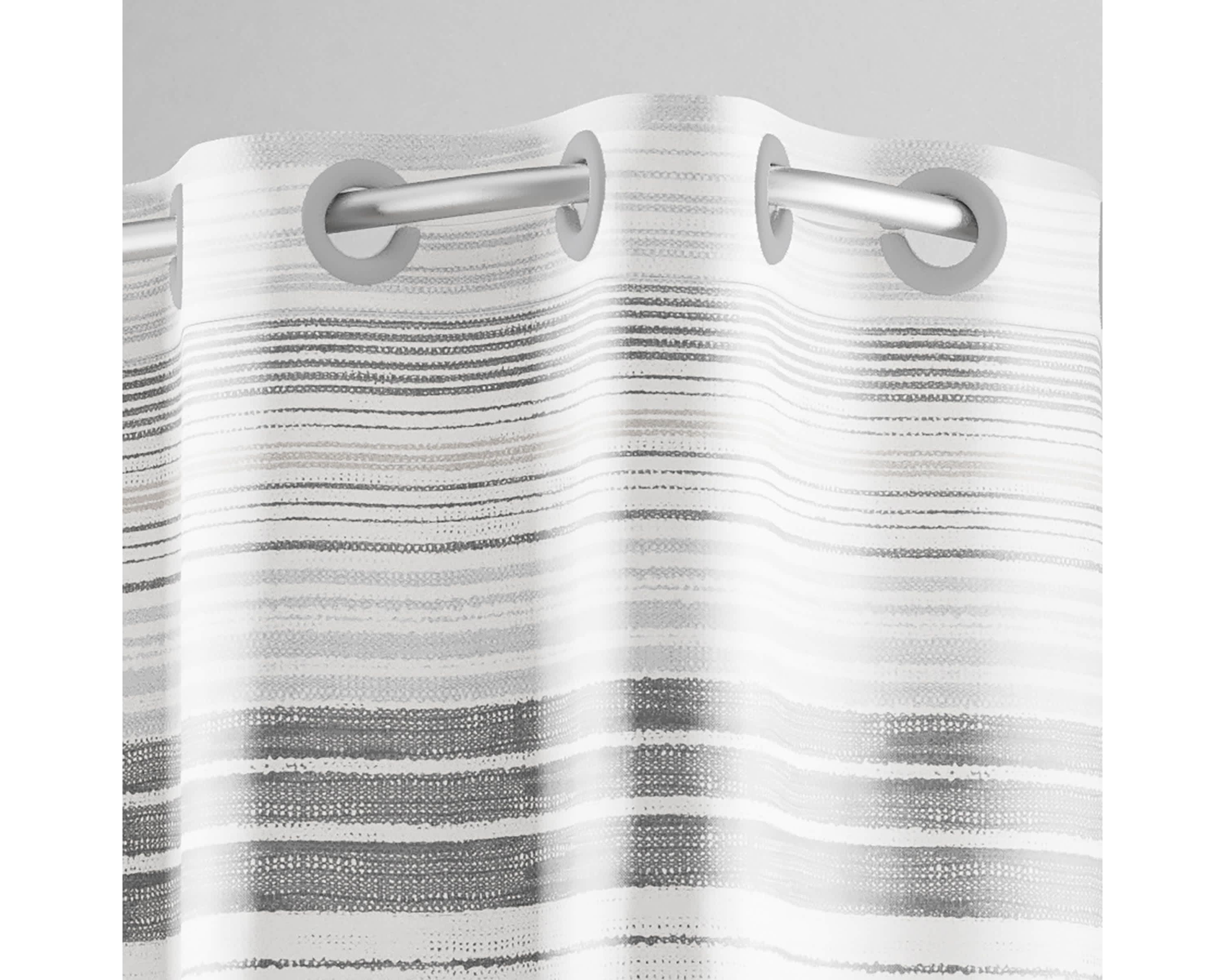Hookless Faux Silk Shower Curtain with Flex-on Rings and Its a Snap! Fabric Liner with Magnets