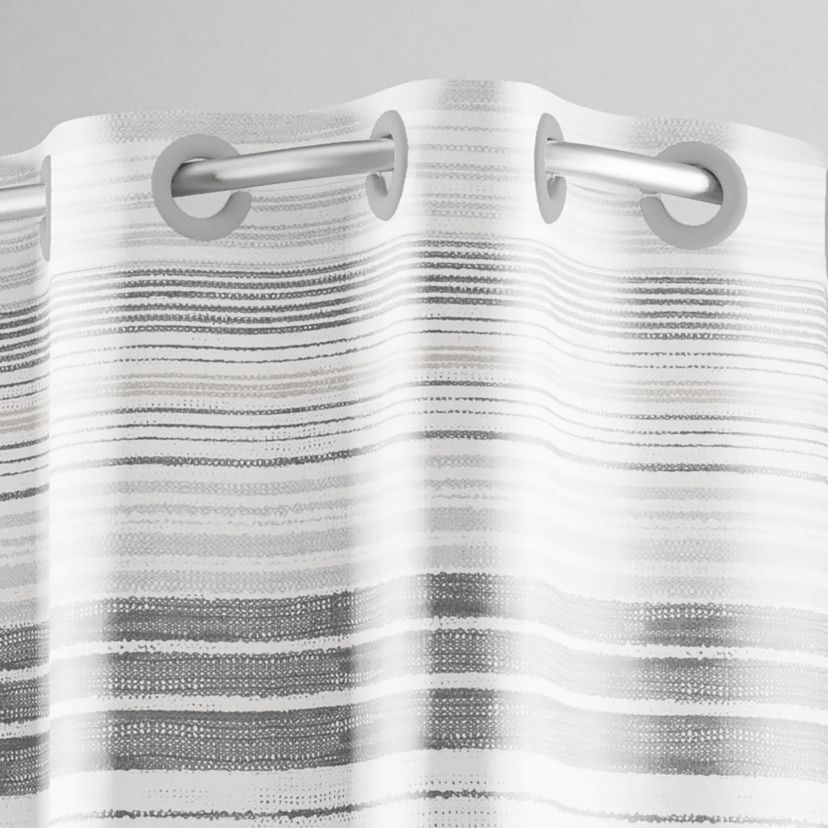 Hookless Faux Silk Shower Curtain with Flex-on Rings and Its a Snap! Fabric Liner with Magnets