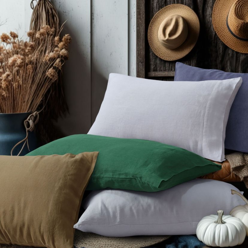 European Garment Washed Linen Pillowcase Set