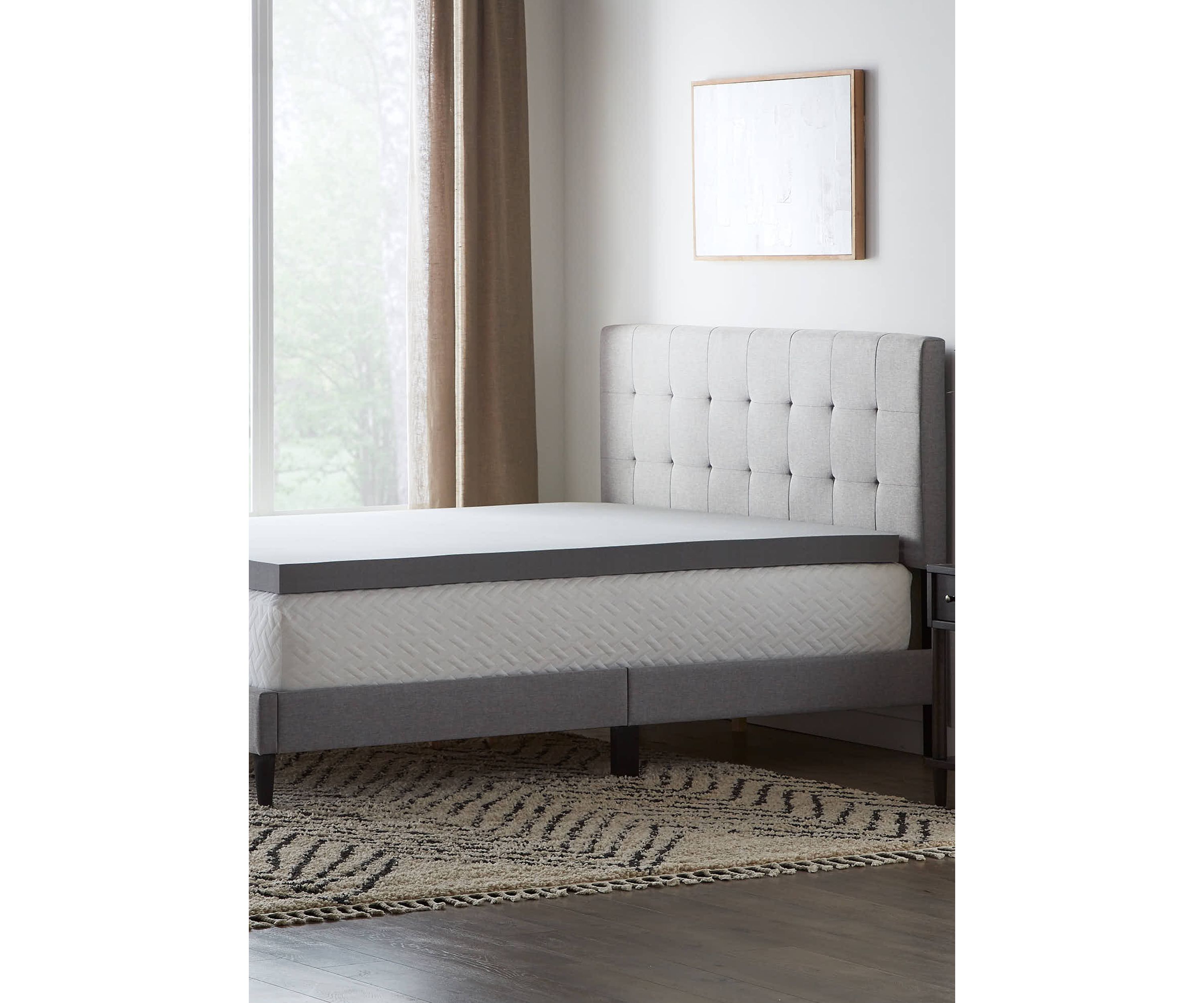Dream Collection 3 Inch Bamboo Charcoal Memory Foam Topper