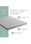 Dream Collection 3 Inch Bamboo Charcoal Memory Foam Topper