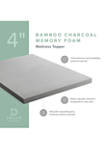 Dream Collection 4 in Bamboo Charcoal Memory Foam Topper