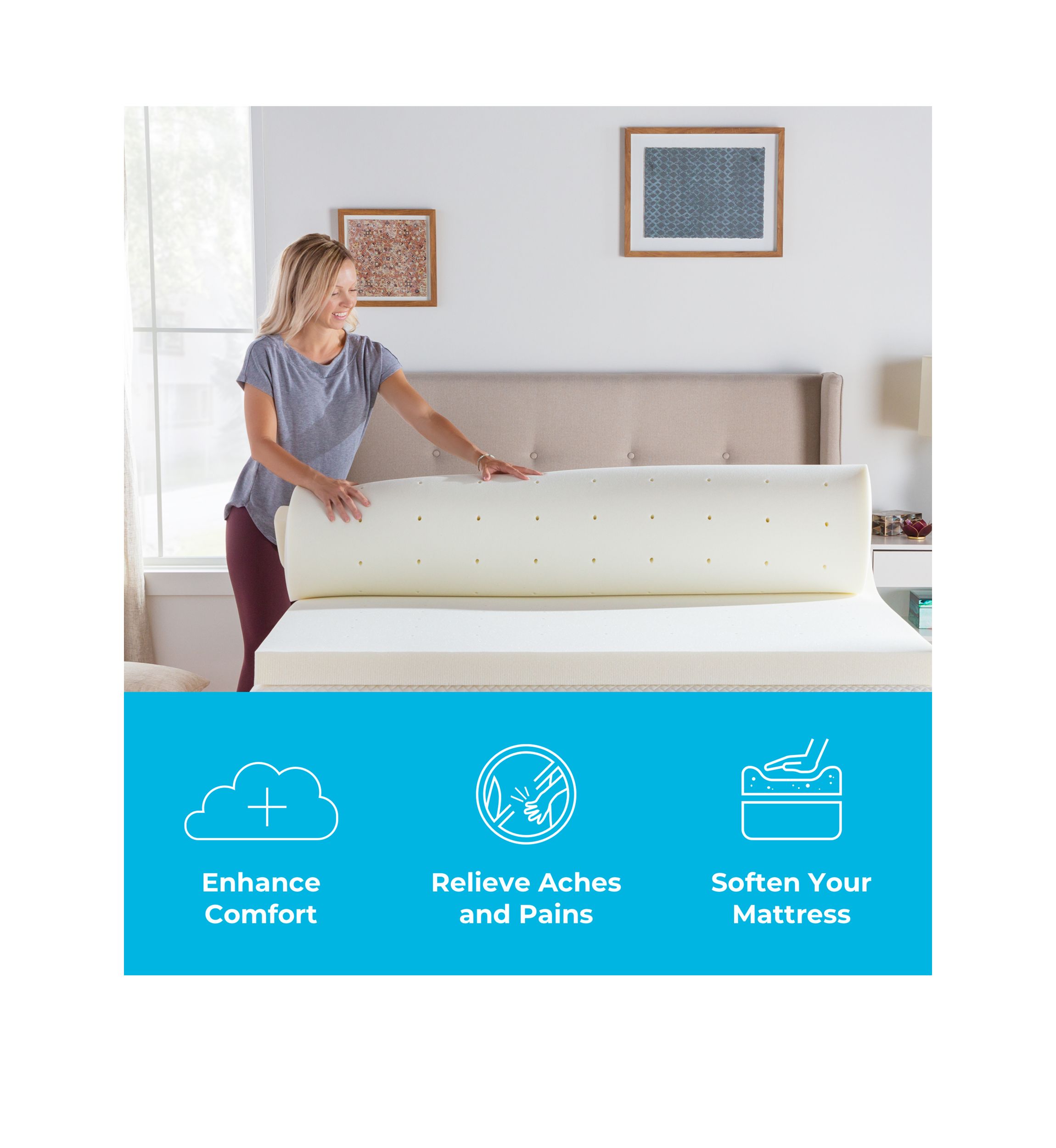 Signature 3 Inch SupportRight Foam Mattress Topper
