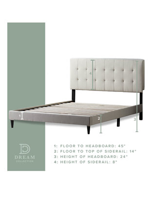Lucid Upholstered Platform Bed Frame, Modern Studio Collection Platform Bed Frame