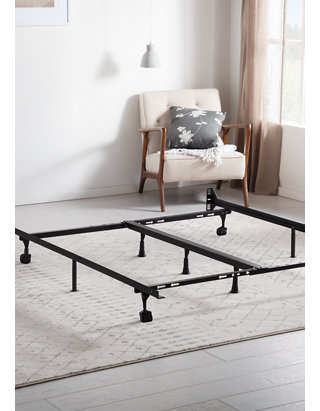 Universal Adjustable Metal Bed Frame, Queen Metal Bed Frame Center Support
