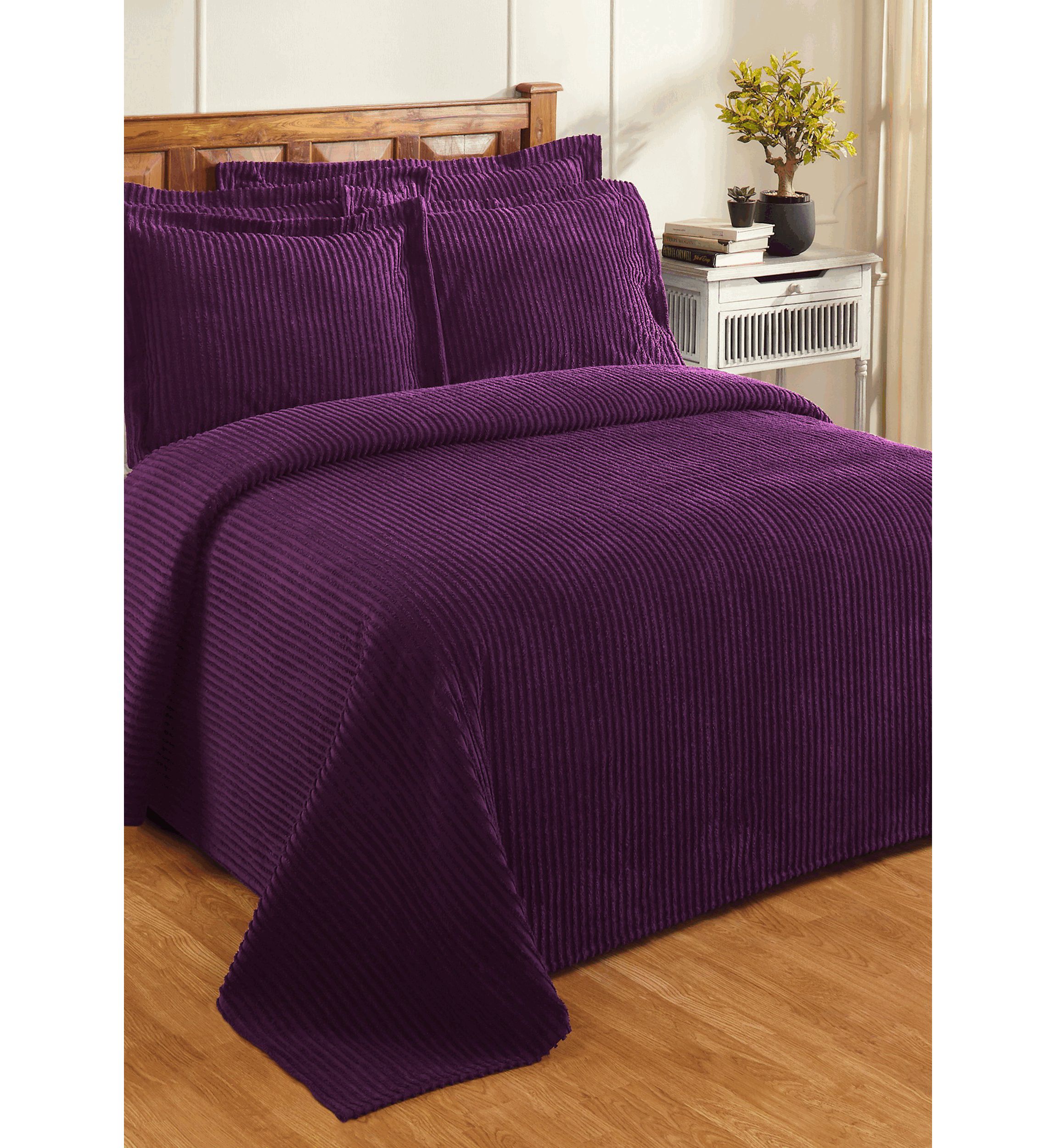 Jullian Collection Bold Stripes Design 100% Cotton Tufted Unique Luxurious Bedspread