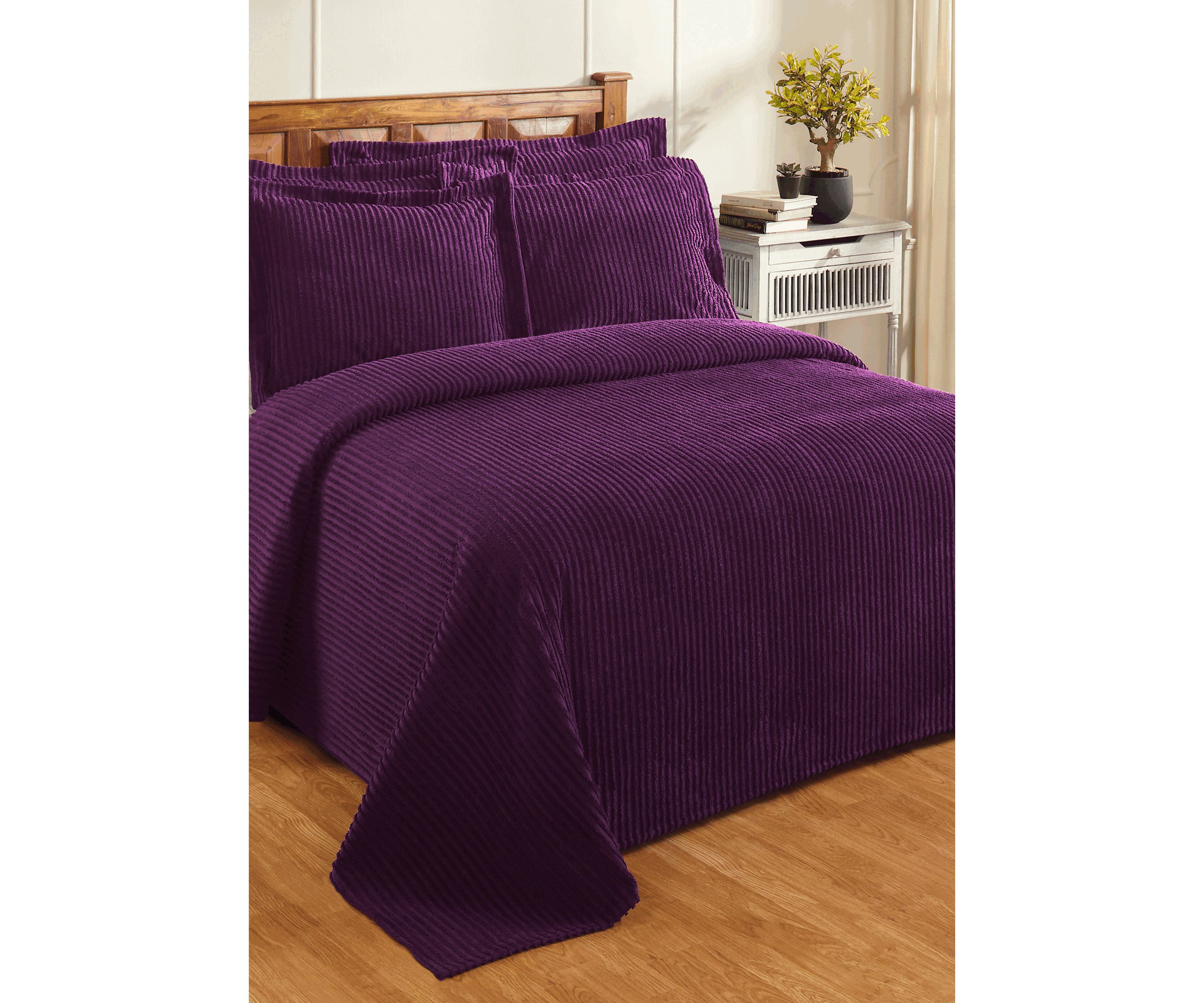 Jullian Collection Bold Stripes Design 100% Cotton Tufted Unique Luxurious Bedspread