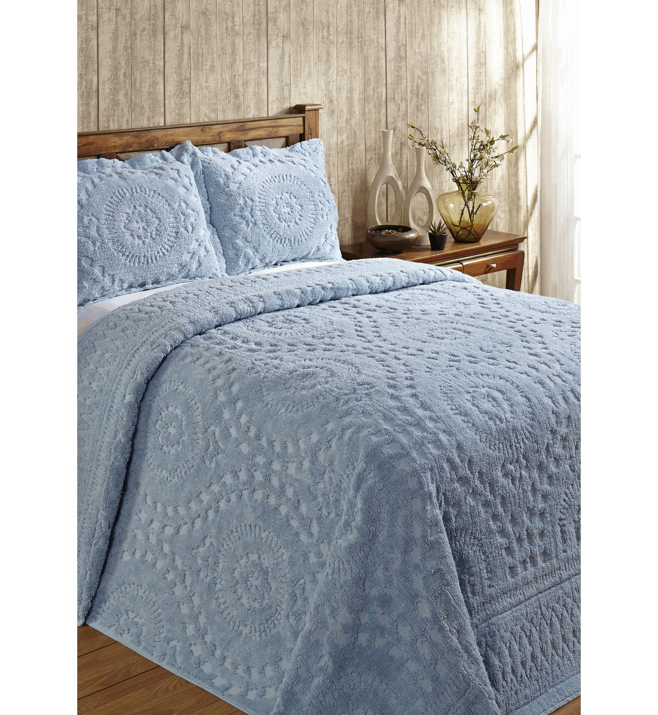 Rio Collection Floral Design 100% Cotton Tufted Unique Luxurious Bedspread