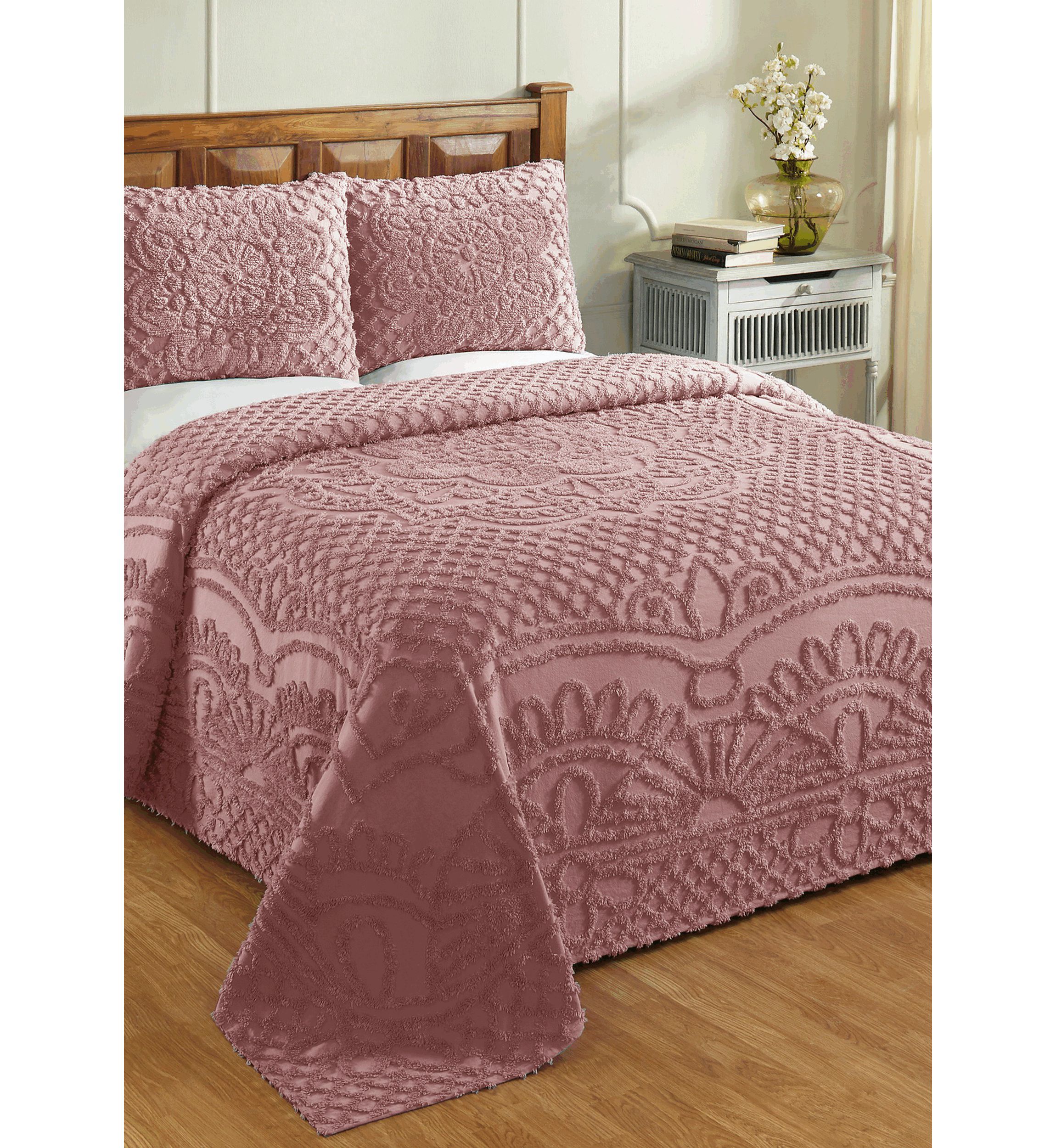 Trevor Collection Medallion Design 100% Cotton Tufted Unique Luxurious Bedspread Set
