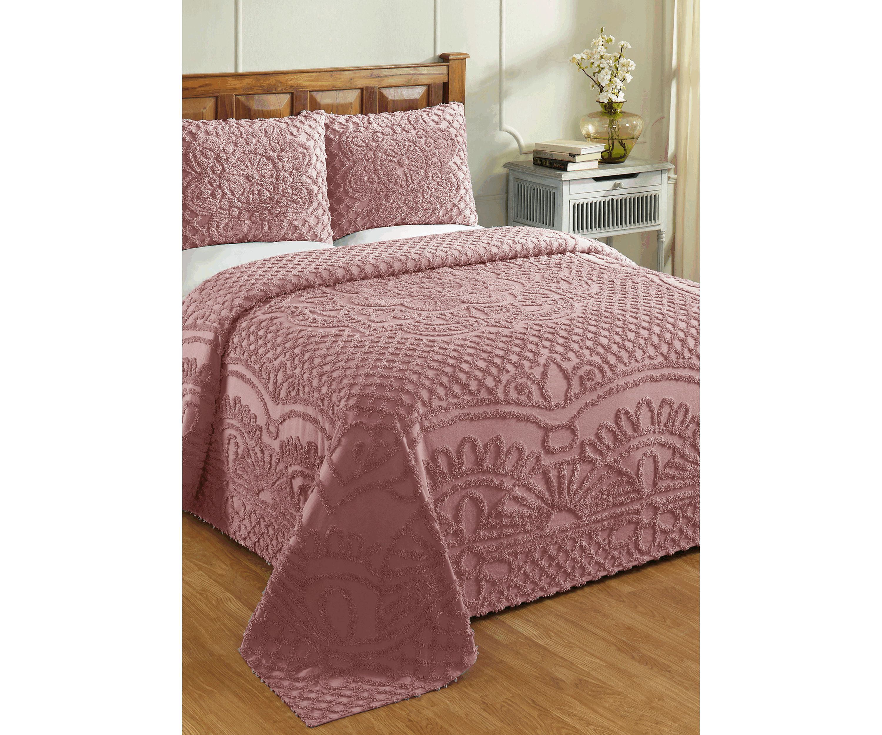 Trevor Collection Medallion Design 100% Cotton Tufted Unique Luxurious Bedspread Set