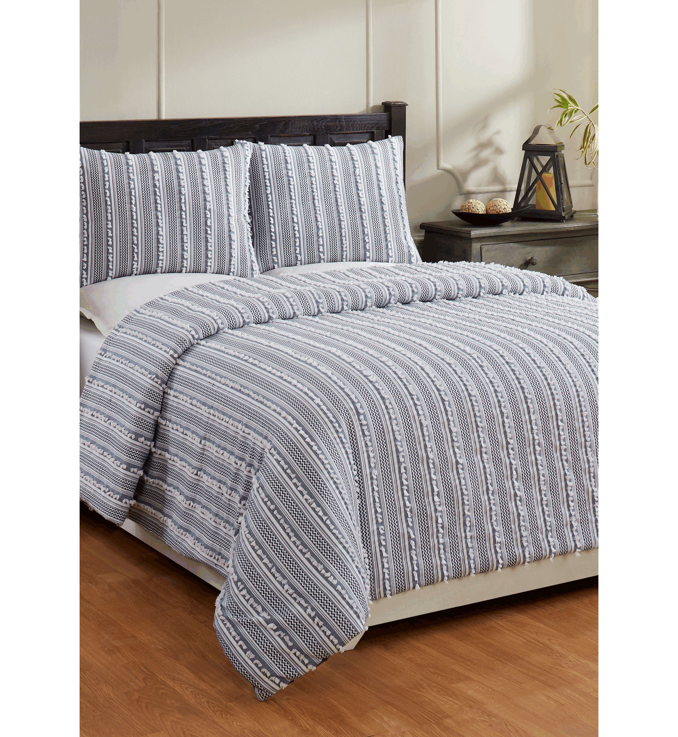 Angelique Comforter Set 100% Cotton Tufted Unique Luxurious Soft Plush Chenille