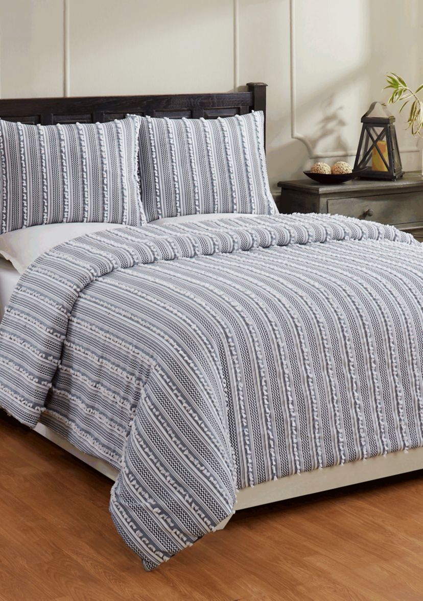Angelique Comforter Set 100% Cotton Tufted Unique Luxurious Soft Plush Chenille
