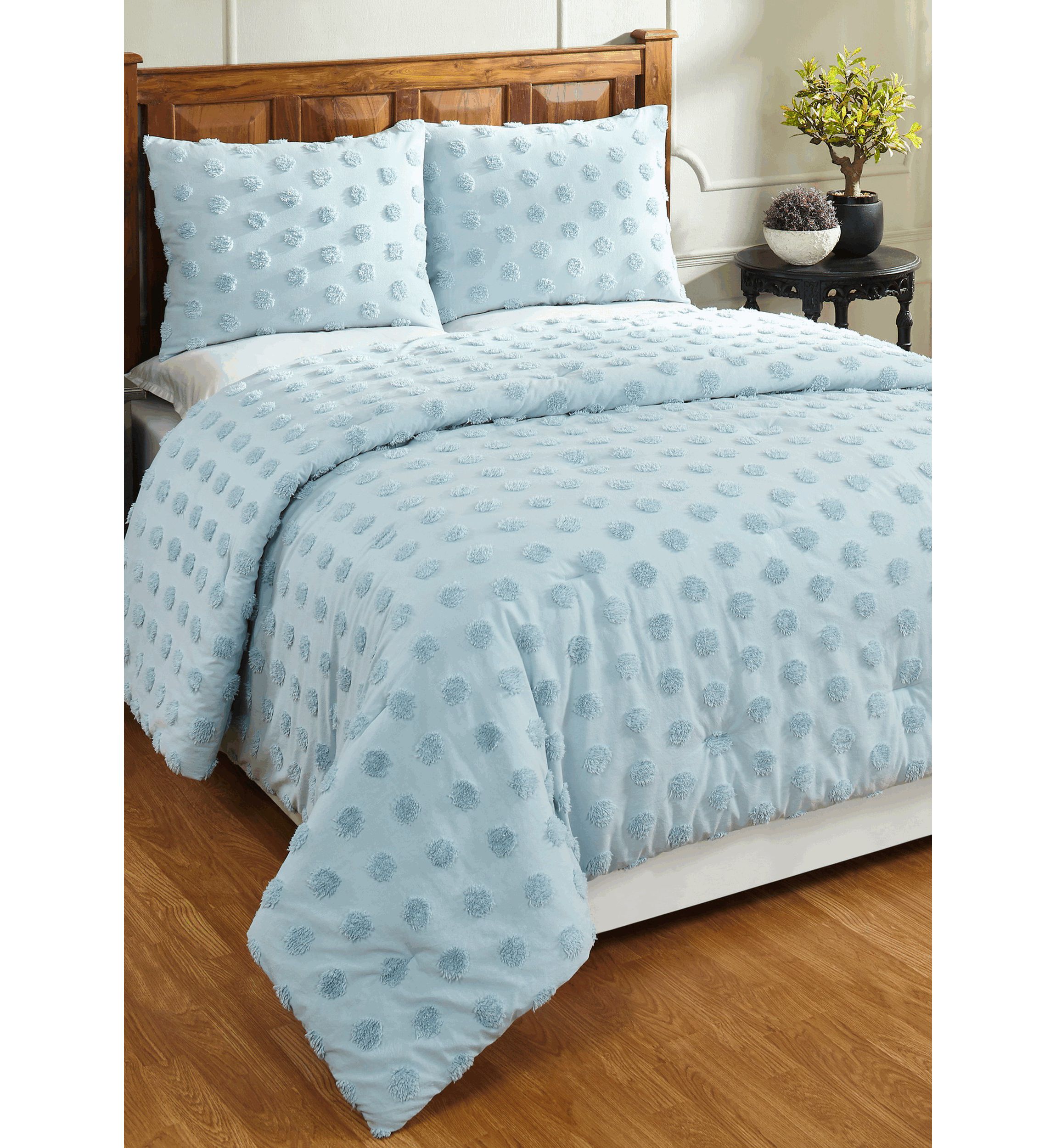 Athenia Comforter Set 100% Cotton Tufted Unique Luxurious Soft Plush Chenille