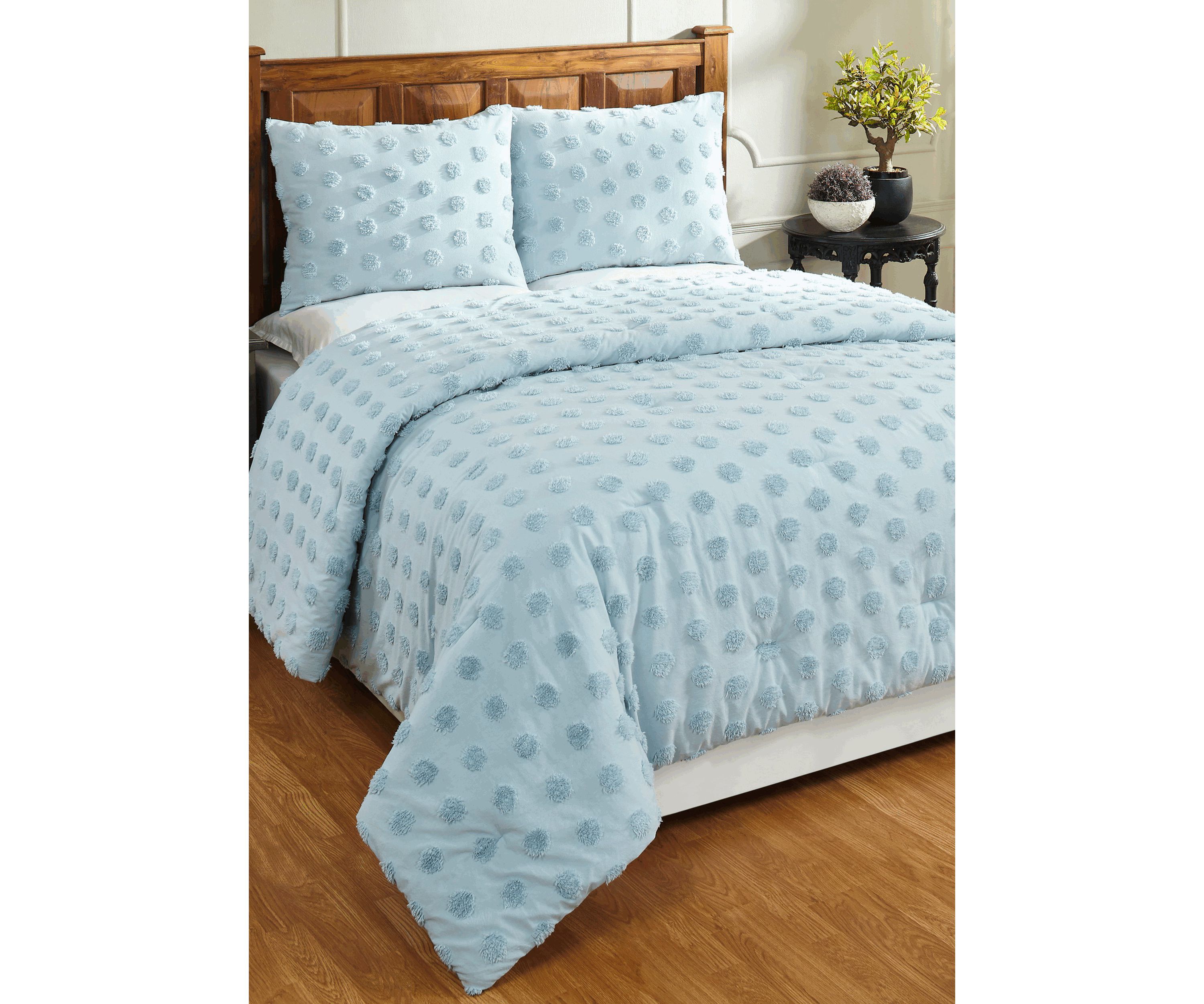 Athenia Comforter Set 100% Cotton Tufted Unique Luxurious Soft Plush Chenille