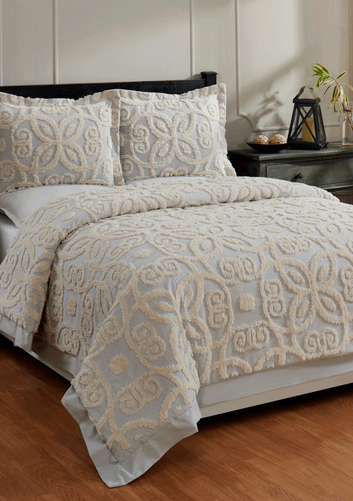 Eden Comforter Set 100% Cotton Tufted Unique Luxurious Soft Plush Chenille