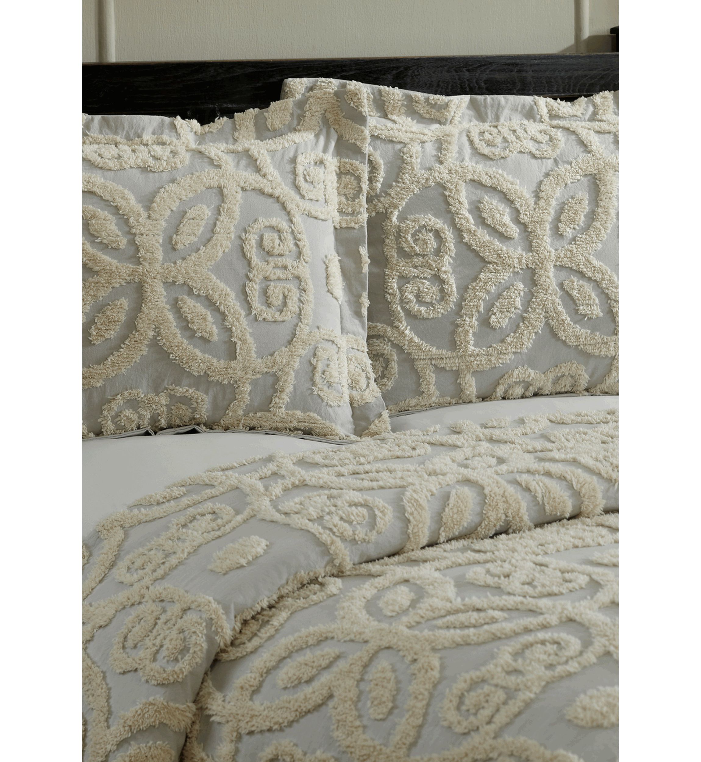 Eden Comforter Set 100% Cotton Tufted Unique Luxurious Soft Plush Chenille