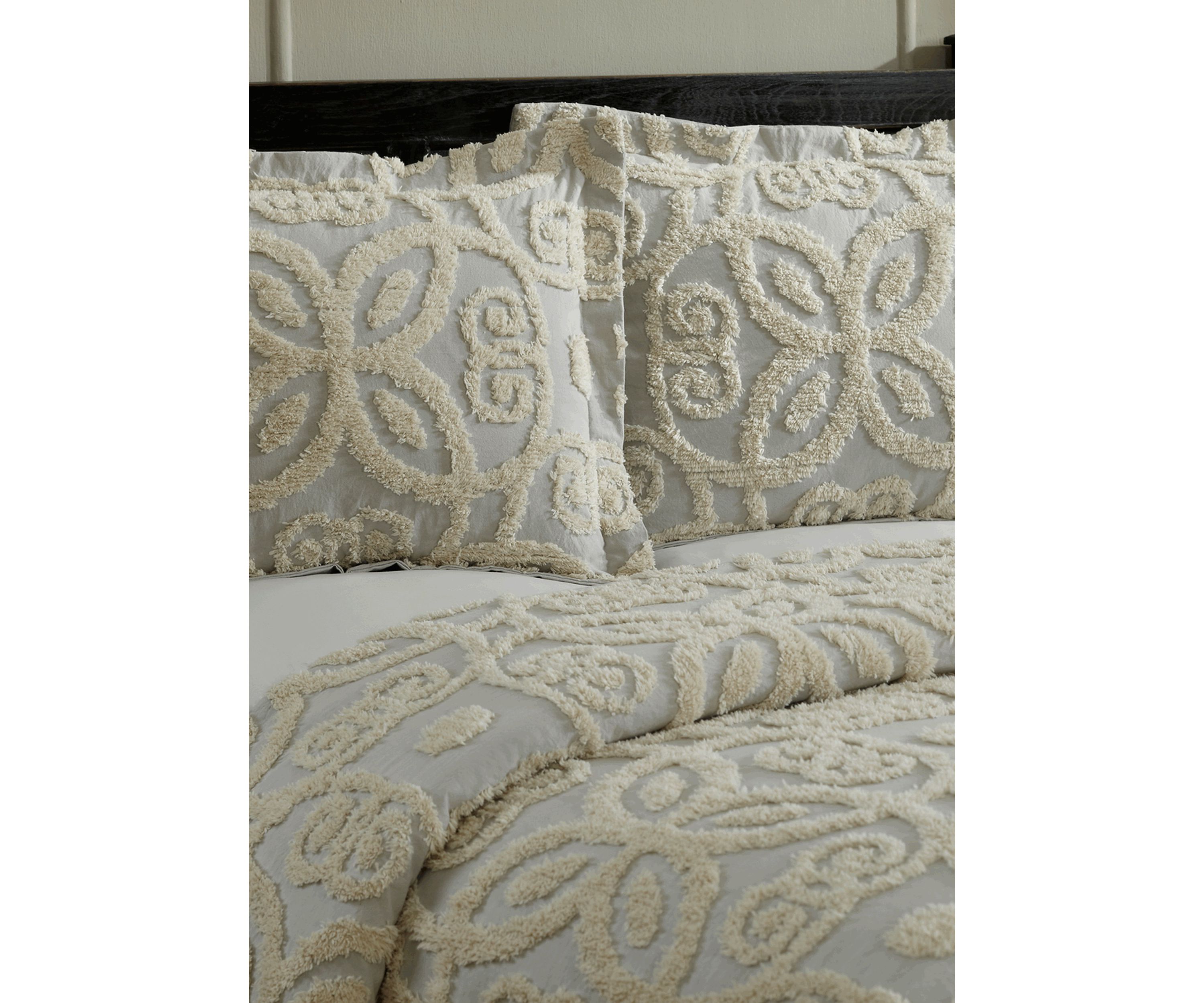 Eden Comforter Set 100% Cotton Tufted Unique Luxurious Soft Plush Chenille