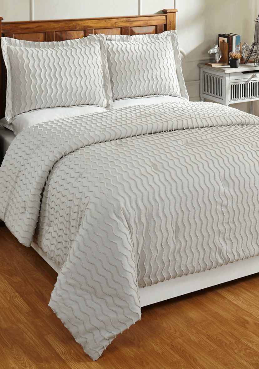 Isabella Comforter Set 100% Cotton Tufted Unique Luxurious Soft Plush Chenille