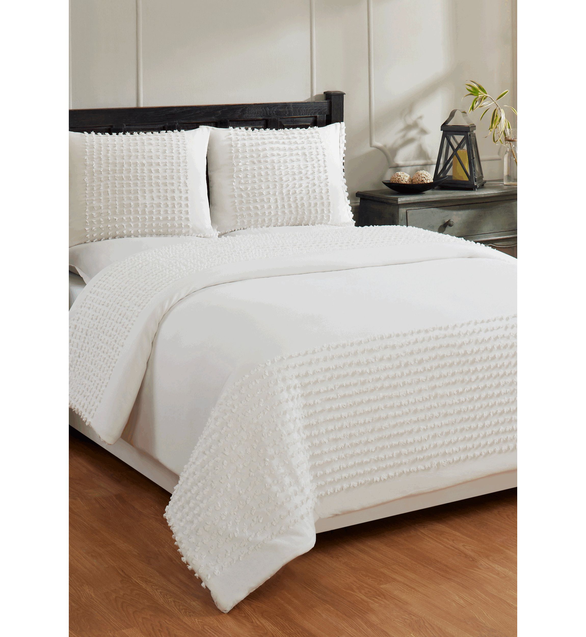 Olivia Comforter Set 100% Cotton Tufted Unique Luxurious Soft Plush Chenille