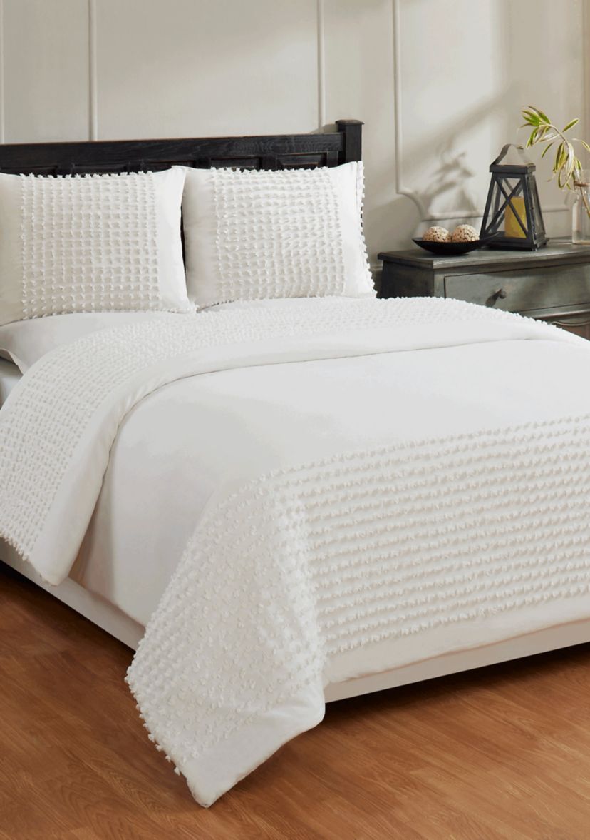 Olivia Comforter Set 100% Cotton Tufted Unique Luxurious Soft Plush Chenille