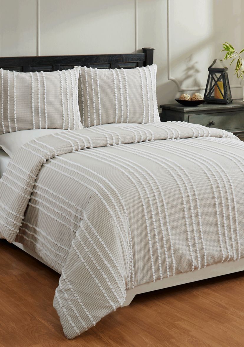 Winston Comforter Set 100% Cotton Tufted Unique Luxurious Soft Plush Chenille