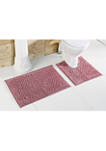 Trier Collection Ultra Soft, Plush and Absorbent Tufted Bath Mat Rug 100% Cotton in Vibrant Colors, 2 Piece Set