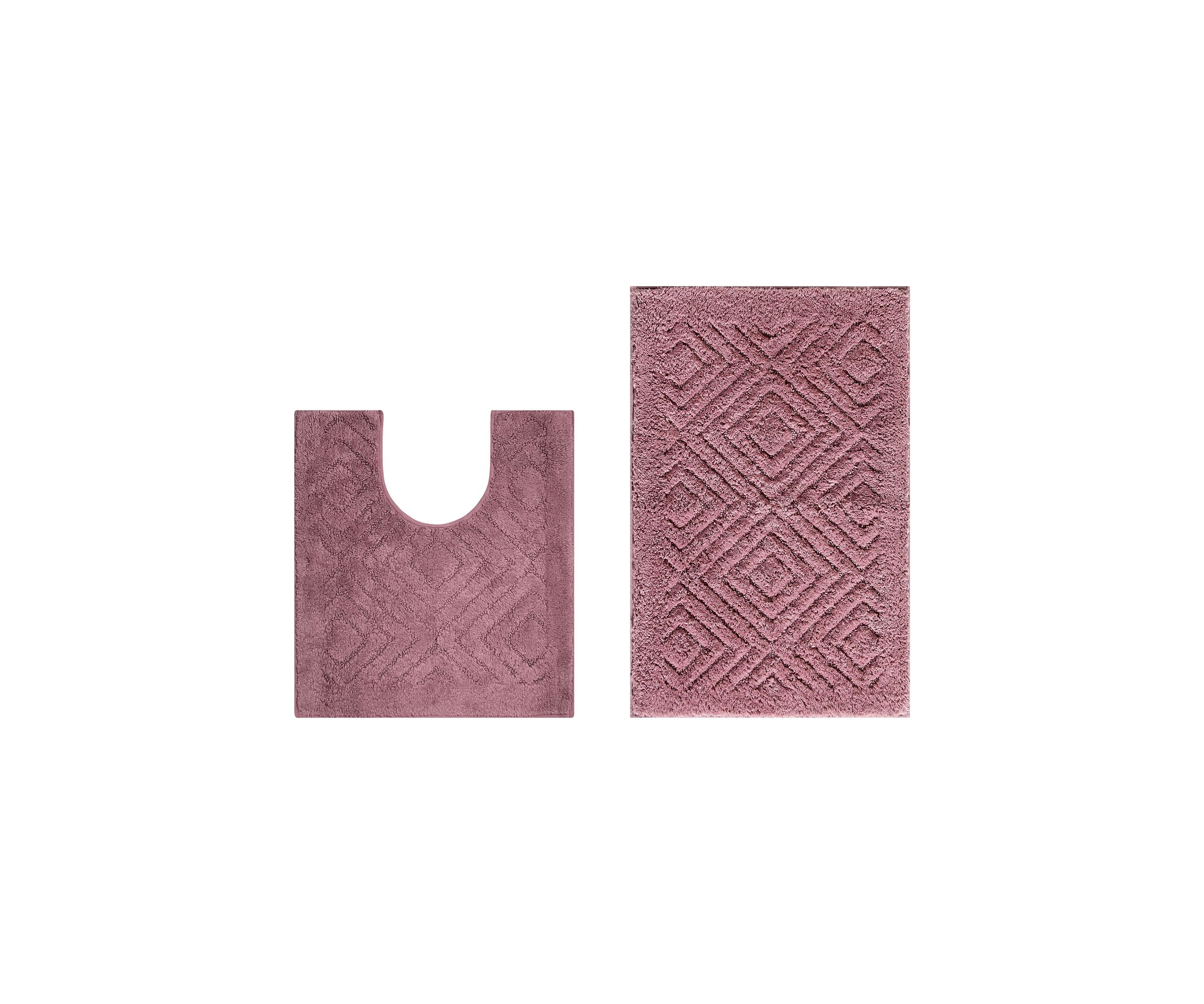 Trier Collection Ultra Soft, Plush and Absorbent Tufted Bath Mat Rug 100% Cotton in Vibrant Colors, 2 Piece Set