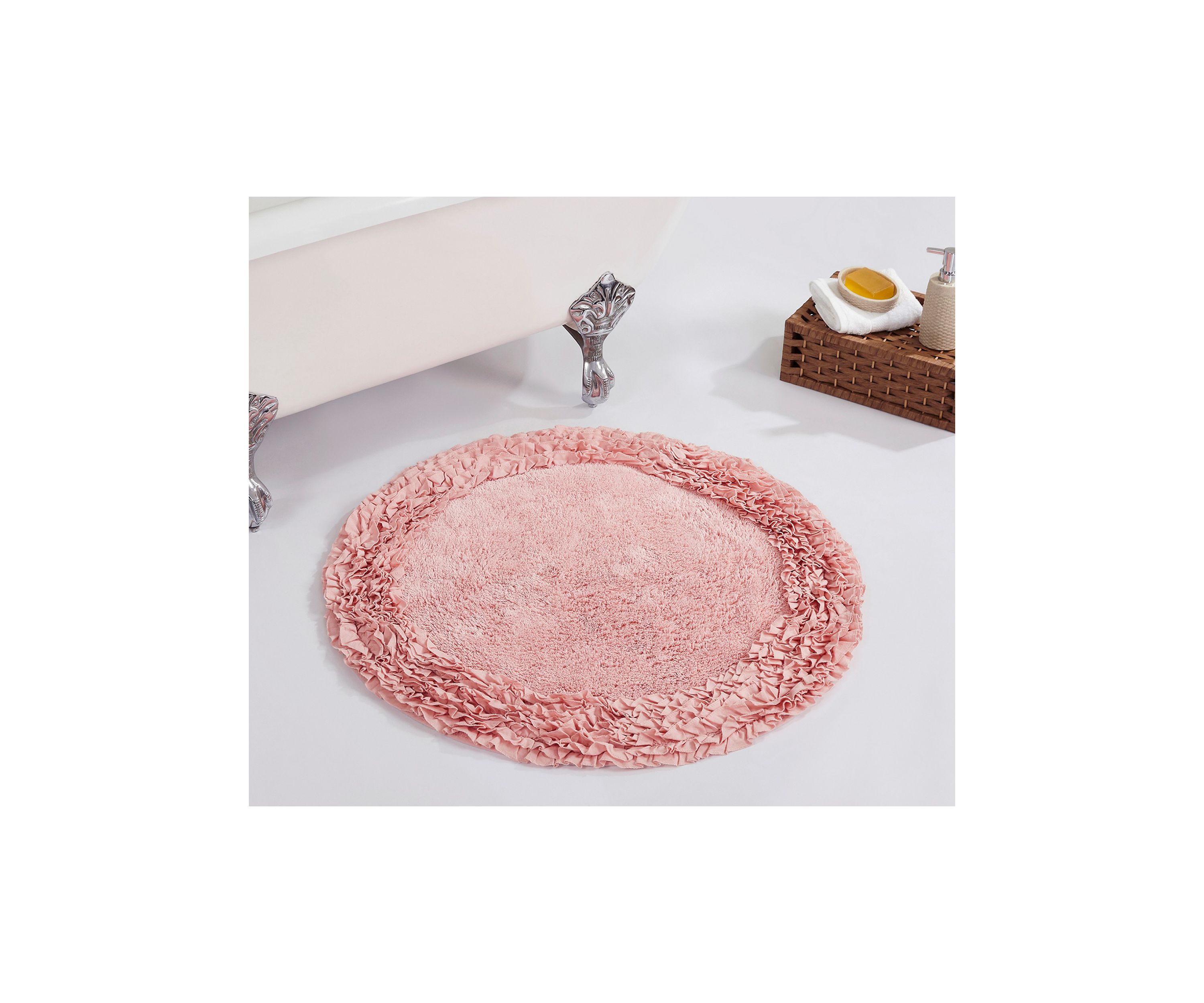 Shaggy Border Collection Ultra Soft, Plush and Absorbent Tufted Bath Mat Rug 