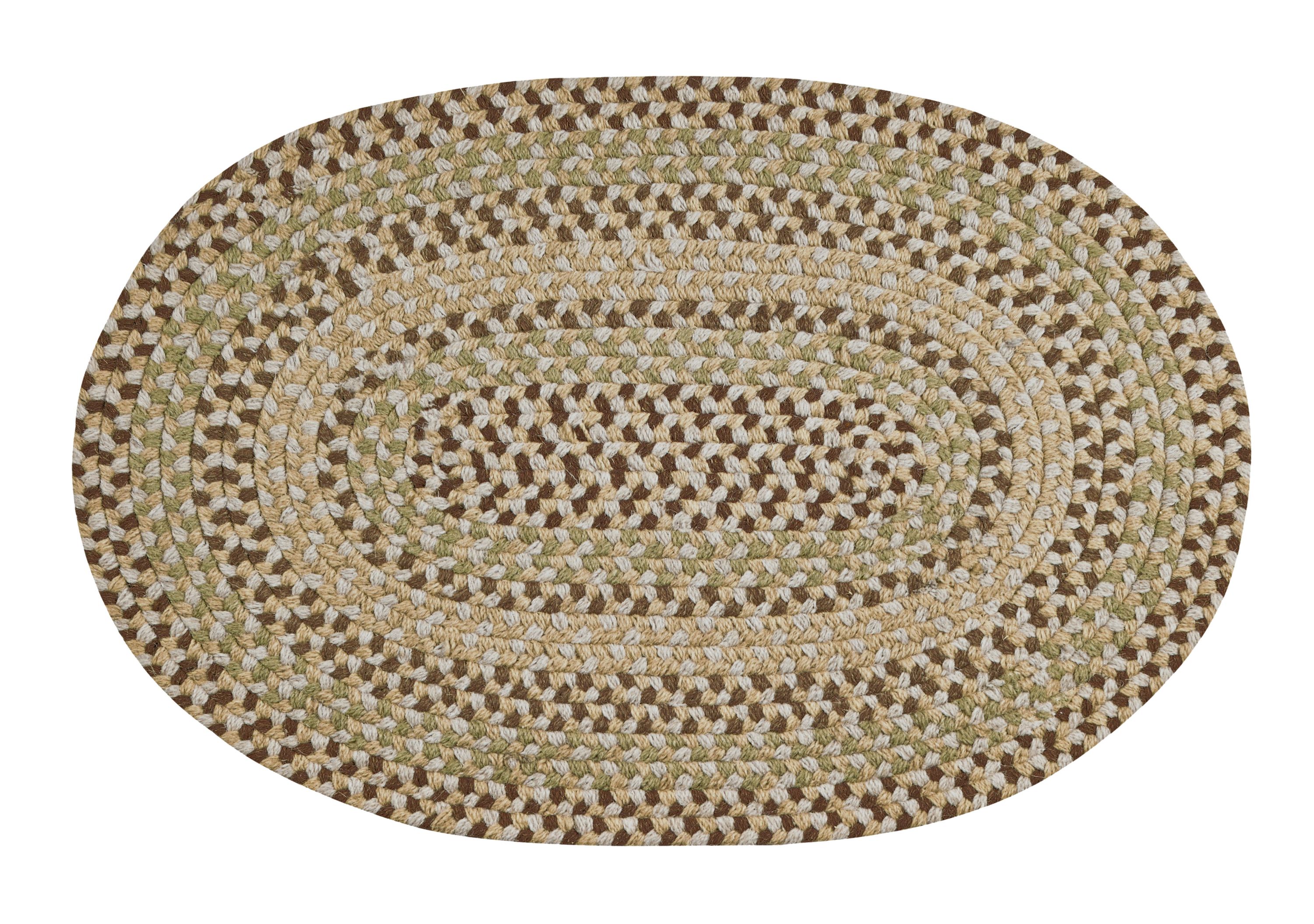 Better Trends Woodbridge Oval Collection 100% Wool Braided Rug