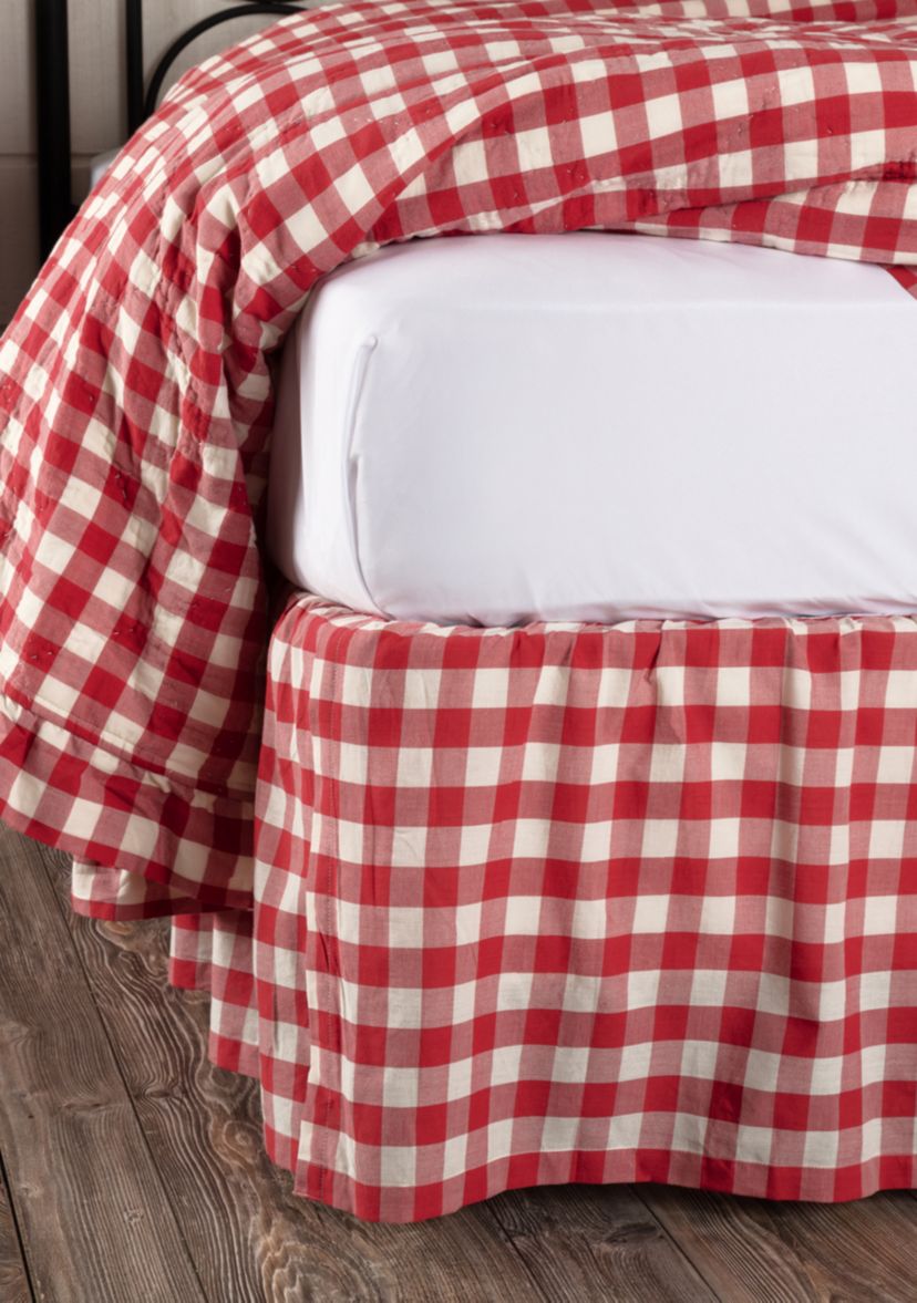 Farmhouse Bedding Jenna Buffalo Check Bed Skirt 
