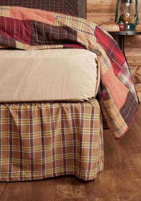 Ashton Willow Tan Rustic And Lodge Bedding Laramie Bed Skirt Cotton Plaid Gathered Belk