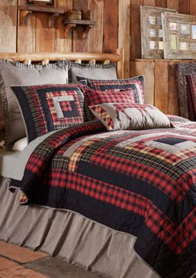 Ashton Willow Red Rustic Lodge Bedding Shasta Cabin Chambray
