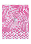 Pink Palm Leaf Beach Towel