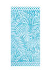 Turquoise Palm Leaf Beach Towel