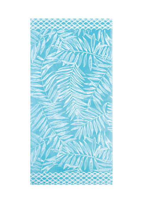 Crown & Ivy™ Turquoise Palm Leaf Beach Towel
