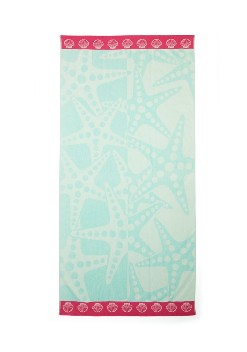 Starfish Turquoise Oversized Beach Towel