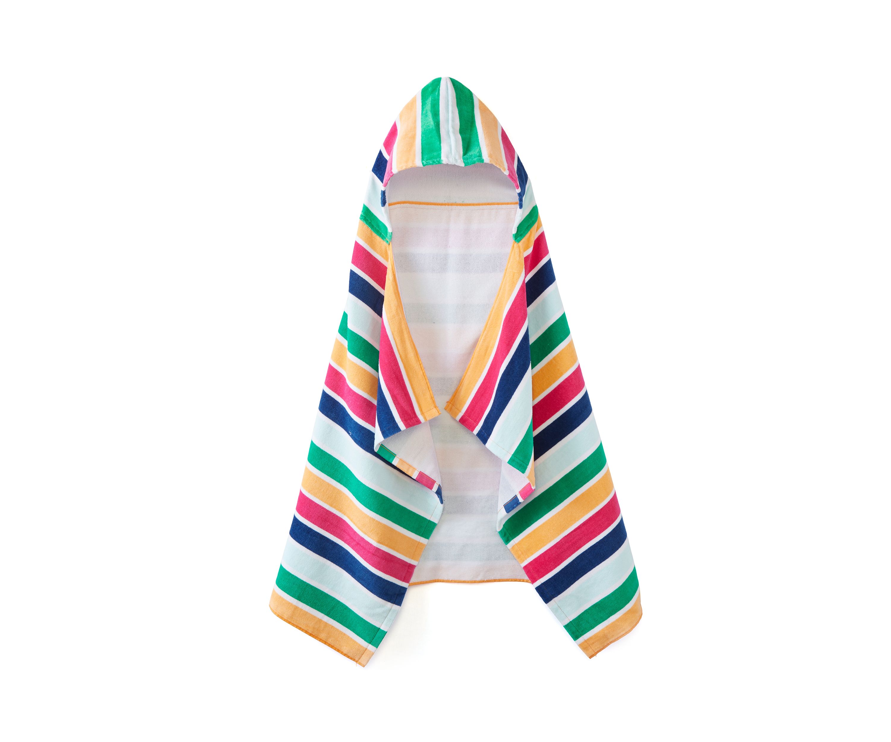 Kids Hooded Colorful Striped Beach Towel
