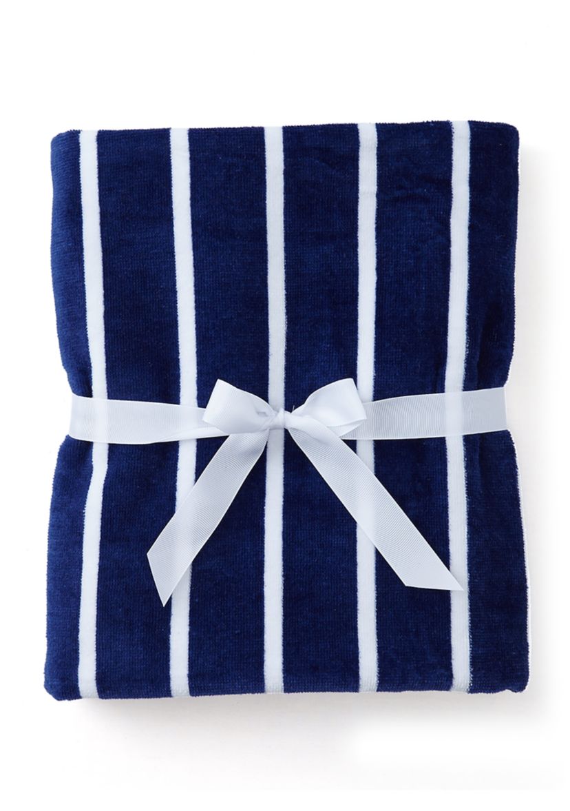 Kids Navy Striped Hooded Towel