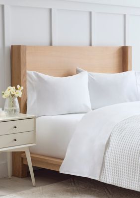 Crown & Ivy Set of 2 400 Thread Count Cotton Pillowcases, White, King Pair Pillowcases
