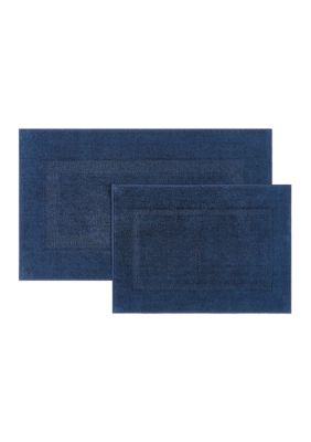 Crown & Ivy Rectangle Bath Rug, Navy Blue, 24 x 40