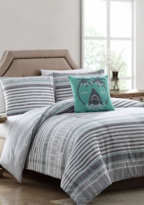 Mhf Home Harvey Gray Striped Reversible Comforter Set Belk